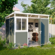 Domek ogrodowy modułowy 3x2 m antracytowy z białymi profilami + podstawa - Everbox