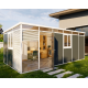 Domek ogrodowy modułowy antracytowy z białymi profilami 6x3 m + podstawa - Everbox