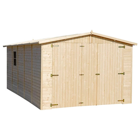 Garaż z drewna nieimpregnowanego 15 m² - baliki 17 mm - Timbela