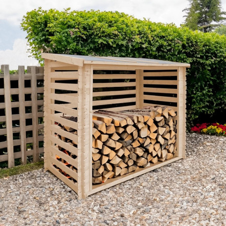 Drewutnia z drewna nieimpregnowanego 228x130 cm - baliki 19mm -Timbela