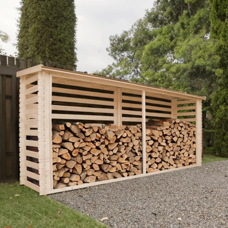 Drewutnia z drewna nieimpregnowanego 456x100 cm - baliki 19 mm - Timbela