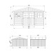 Domek ogrodowy z balików 17 mm - 401x395 cm - z podłogą - Timbela
