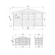 Domek ogrodowy z balików 17 mm - 401x199 cm - bez podłogi - Timbela