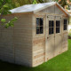 Domek ogrodowy z balików 17 mm - 401x199 cm - podłoga w zestawie- Timbela