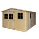 Domek ogrodowy z balików 17 mm - 303x395 cm - z podłogą - Timbela