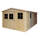 Domek ogrodowy z balików 17 mm - 303x493 cm - z podłogą - Timbela