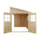 Przyścienny domek ogrodowy 201x493 cm - baliki 17 mm - bez podłogi - Timbela
