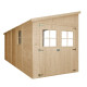 Przyścienny domek ogrodowy 201x493 cm - baliki 17 mm - podłoga w zestawie - Timbela