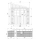 Przyścienny domek ogrodowy 10 m² - baliki 17 mm - ściana i podłoga w zestawie - Timbela