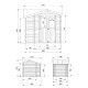 Domek ogrodowy 5 m² z drewutnią - baliki 19 mm - bez podłogi - Timbela