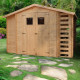 Domek ogrodowy 6 m² z drewutnią - baliki 19 mm - podłoga w zestawie - Timbela