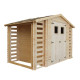 Domek ogrodowy 6 m² - 2 drewutnie - baliki 19 mm - podłoga w zestawie - Timbela