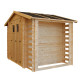 Domek ogrodowy 6 m² - 2 drewutnie - baliki 19 mm - podłoga w zestawie - Timbela