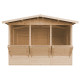 Drewniany domek handlowy 6 m² - baliki 17 mm - 3 okna - Timbela