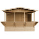 Drewniany domek handlowy 6 m² - baliki 17 mm - 5 okien - Timbela