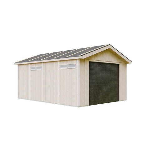 Garaż z nieobrobionego drewna 17 m² - panele LP® SmartSide® - Timbela