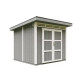 Domek ogrodowy 6 m² z nieimpregnowanego w kolorze Cavern Steel - panele LP® SmartSide® - podwójne drzwi - Timbela