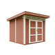 Domek ogrodowy 6 m² z nieimpregnowanego w kolorze Redwood Red - panele LP® SmartSide® - podwójne drzwi - Timbela