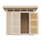 Domek ogrodowy 6 m² z nieimpregnowanego w kolorze Terra Brown - panele LP® SmartSide® - podwójne drzwi - Timbela