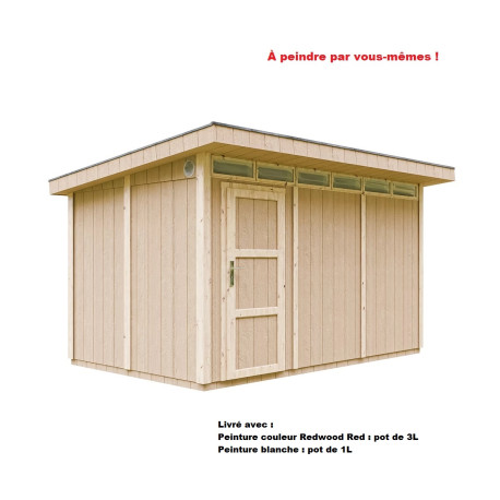 Domek ogrodowy 9 m² z nieimpregnowanego w kolorze Redwood Red - panele LP® SmartSide® - Timbela