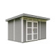 Domek ogrodowy 9 m² z nieimpregnowanego w kolorze Cavern Steel - panele LP® SmartSide® - podwójne drzwi - Timbela