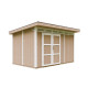 Domek ogrodowy 9 m² z nieimpregnowanego w kolorze Terra Brown - panele LP® SmartSide® - podwójne drzwi - Timbela