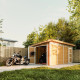 Domek ogrodowy 12 m² z nieimpregnowanego w kolorze Harvest Honey - panele LP® SmartSide® - dwoje drzwi - Timbela