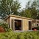 Domek ogrodowy 12 m² z nieimpregnowanego w kolorze Harvest Honey - panele LP® SmartSide® - dwoje drzwi - Timbela