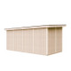 Domek ogrodowy 12 m² z nieimpregnowanego w kolorze Terra Brown - panele LP® SmartSide® - dwoje drzwi - Timbela