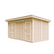 Domek ogrodowy 12 m² z nieimpregnowanego w kolorze Tundra Grey - panele LP® SmartSide® - dwoje drzwi - Timbela
