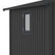 Metalowy domek narzędziowy KOSTO 2,7x2,1 m dach dwuspadowy, stal galwanizowana + zestaw kotw mocujących - X-Metal