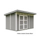 Domek ogrodowy 9 m² z nieimpregnowanego w kolorze Cavern Steel - panele LP® SmartSide® - podwójne drzwi - Timbela