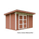 Domek ogrodowy 9 m² z nieimpregnowanego w kolorze Redwood Red - panele LP® SmartSide® - podwójne drzwi - Timbela