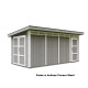 Domek ogrodowy 12 m² z nieimpregnowanego w kolorze Cavern Steel - panele LP® SmartSide® - dwoje drzwi - Timbela