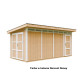 Domek ogrodowy 12 m² z nieimpregnowanego w kolorze Harvest Honey - panele LP® SmartSide® - dwoje drzwi - Timbela