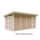 Domek ogrodowy 12 m² z nieimpregnowanego w kolorze Terra Brown - panele LP® SmartSide® - dwoje drzwi - Timbela