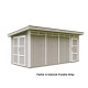 Domek ogrodowy 12 m² z nieimpregnowanego w kolorze Tundra Grey - panele LP® SmartSide® - dwoje drzwi - Timbela