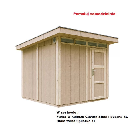 Domek ogrodowy 6 m² z nieimpregnowanego w kolorze Cavern Steel - panele LP® SmartSide® - Timbela