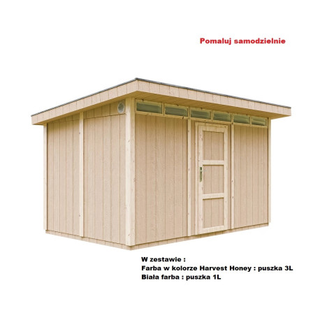 Domek ogrodowy 9 m² z nieimpregnowanego w kolorze Harvest Honey - panele LP® SmartSide® - Timbela