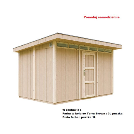 Domek ogrodowy 9 m² z nieimpregnowanego w kolorze Terra Brown - panele LP® SmartSide® - Timbela