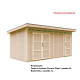 Domek ogrodowy 12 m² z nieimpregnowanego w kolorze Cavern Steel - panele LP® SmartSide® - dwoje drzwi - Timbela