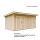 Domek ogrodowy 12 m² z nieimpregnowanego w kolorze Redwood Red - panele LP® SmartSide® - dwoje drzwi - Timbela