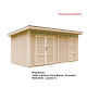 Domek ogrodowy 12 m² z nieimpregnowanego w kolorze Terra Brown - panele LP® SmartSide® - dwoje drzwi - Timbela