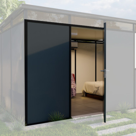 Dodatkowe drzwi podwójne w kolorze antracytowym z czarną ramą - Everbox