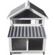 Kurnik z certyfikowanego drewna FSC 224x81x107 cm przeznaczony dla 4 do 6 kur - dach z PVC - Shelty Pet