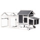 Kurnik z certyfikowanego drewna FSC 224x81x107 cm przeznaczony dla 4 do 6 kur - dach z PVC - Shelty Pet