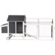 Kurnik z certyfikowanego drewna FSC 224x81x107 cm przeznaczony dla 4 do 6 kur - dach z PVC - Shelty Pet