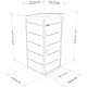 Domek ogrodowy modułowy szary 1x1 m z białymi profilami + podstawa - Everbox