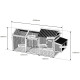 Kurnik z certyfikowanego drewna FSC 224x81x107 cm przeznaczony dla 4 do 6 kur - dach z PVC - Shelty Pet