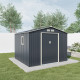 Metalowy domek narzędziowy PLUS 2,7x2,5m szary antracytowy + zestaw kotw mocujących - X-METAL